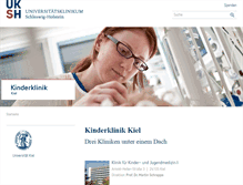 Tablet Screenshot of kinderklinik-kiel.uk-sh.de